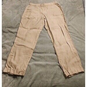 J. Jill Linen Khaki Pants Size Medium Petite